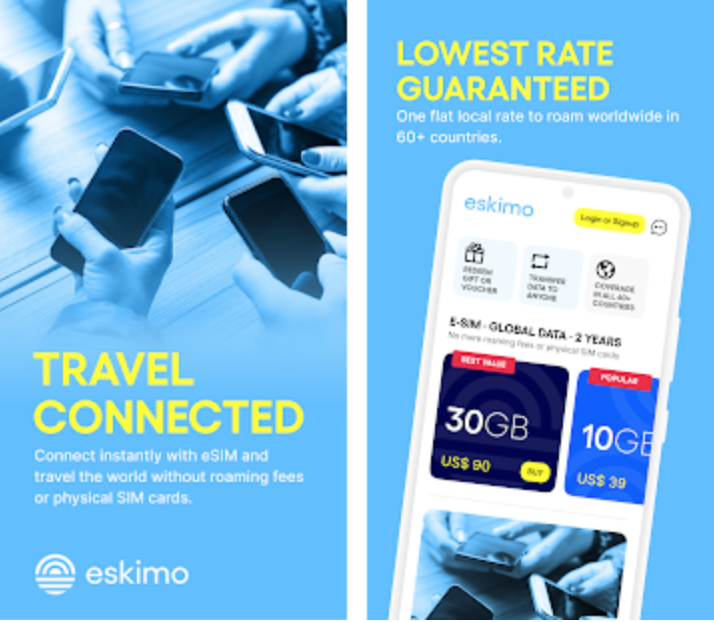 旅遊esim推薦 Eskimo.travel 兩年效期 免費送500MB 台灣也能用